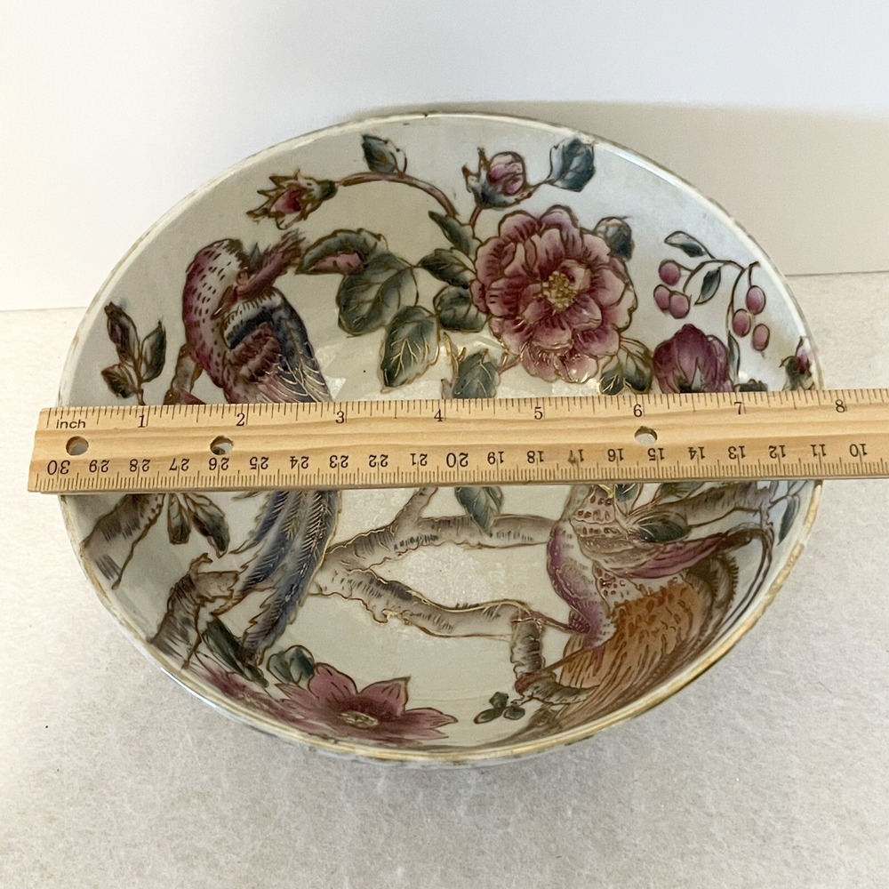 Toyo Trading Co Ornate Decorative Centerpiece Bowl Texture Gold Accent 3.5x8" - Picture 11 of 13